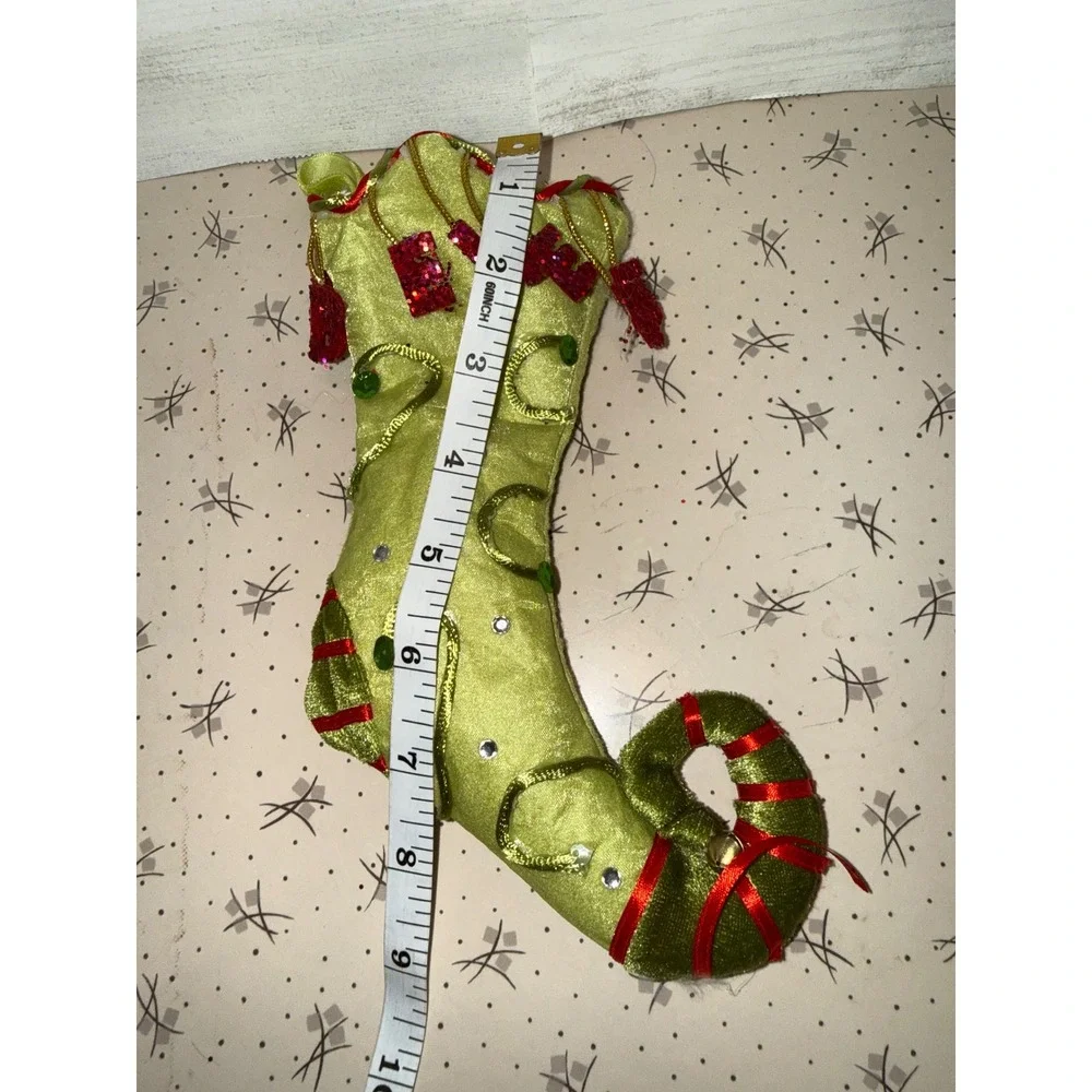Patience Brewster Krinkles Believe‎ Elf Boot Christmas Stocking Ornament Green